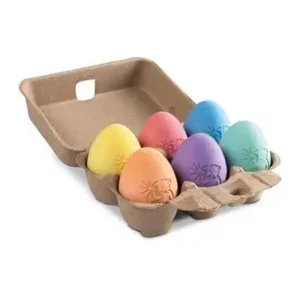 Stoepkrijt - Eivormig - 6 kleuren in eierdoos - 4+