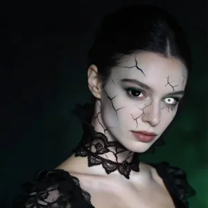 Mini Sclera Eclipse 6‑maandslenzen – Wit & Zwart – Halloween Effectlenzen