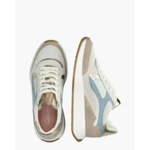 Floris Van Bommel Suvi 03.07 Beige/Blauw Damessneakers