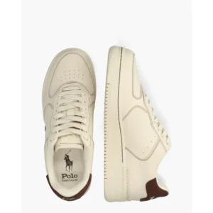 Polo Ralph Lauren Masters Court Roomwit/Donkerbruin Herensneakers