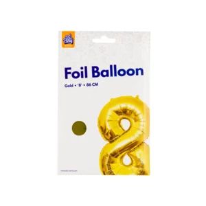 Folieballon - 8 jaar - Goud - 86cm - Zonder vulling
