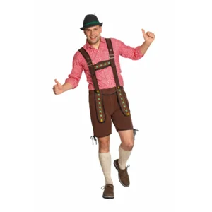 Lederhose - Johann - Bruin - Kort - Verstelbare bretels - L
