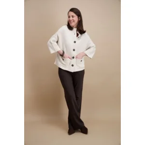 Signe Nature Dames Gilet: Ecru, met knopen ( Signe.1392 )