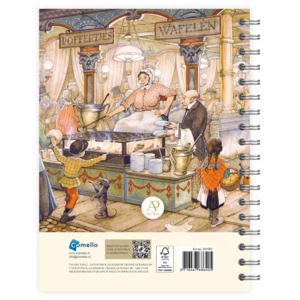 Bureau agenda - 2027 - Anton Pieck - Poffertjes en wafelen - Met spiraal - 17,6x23,8cm
