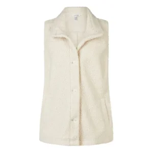 KJ Brand mouwloze gilet: Teddy stof, Ecru ( BRA.354 )