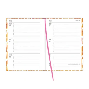 Agenda - Oranje, roze stempels - 2027 - 10,5x14cm