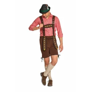 Lederhose - Johann - Bruin - Kort - Verstelbare bretels - S