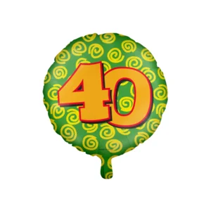 Folieballon - 40 jaar - Groen/geel - 46cm