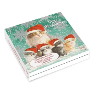 Kaarten - Kerst - Franciens katten - Moeder met 4 kittens & Binkie - 10st.