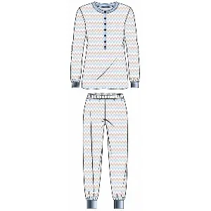 Ringella dames pyjama: Fjord ( blauw ), 100% katoen interlock ( RIN.630 )