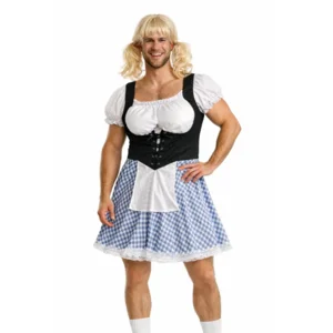 Kostuum - Der Alpenrocker - Mannendirndl - Met Pruik - L/XL