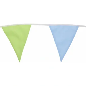 Vlaggenlijn - Pastel - Polyester/katoen - 9 vlaggen - 23cm hoog - 6m