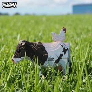Bouwpakket - Eugy 3D - Boerderijdier - Holstein Friese koe met kip - 23st. - 8,5x5x6,8cm - Karton - 6+