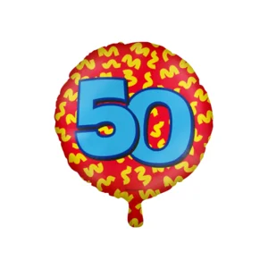 Folieballon - 50 jaar - Rood/blauw - 46cm