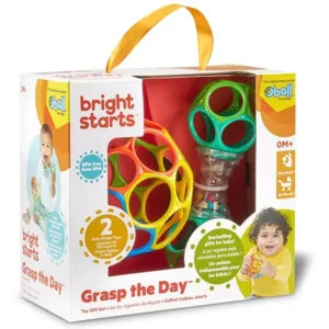 Grijpspeeltjes set - Oball - Babybal & rammelaar - Regenboog