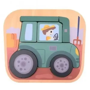 Jouéco - 7-delige houten legpuzzel - Tractor