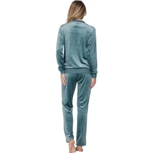 Pastunette Homewear Dames: Dark Green, Met rits, Velours ( 100018 )