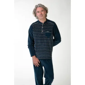 Perlina Pyjama Heren: Chase, Blauw, Velours ( LINA.161 )