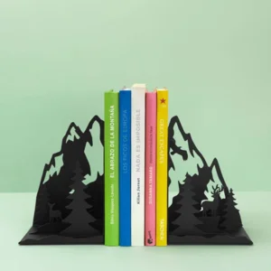 Balvi Boekensteunen Bergen Zwart Metaal 2 stuks