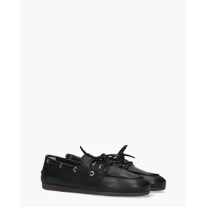 Posa Boat Loafer - Soft Leather Zwart Dames Veterschoenen