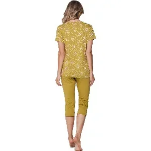 Pastunette dames pyjama: Groen, Korte mouw / kniebroek ( PAS.162  )