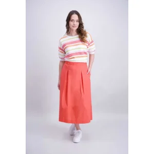 Signe Nature zomer pull: Gestreept, Koraal ( Signe.1380 )