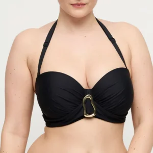 Prima Donna Swim Bikini top: Uvita, Zwart, Balconet model, europese maten ( Strapless mogelijk ( PDO.550 )