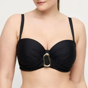 Prima Donna Swim Bikini top: Uvita, Zwart, Balconet model, europese maten ( Strapless mogelijk ( PDO.550 )