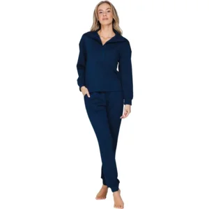 Pastunette dames Home wear: blauw, met rits, ook goed tijdens revalidatie ( PAS.190 )