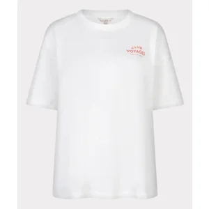 Esqualo T-shirt: Off White / Chili Red, Korte mouw, Voyages ( ESQ.319 )