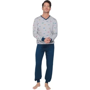 Pastunette Heren Pyjama: Blauw, Racewagens ( PAS.199 )