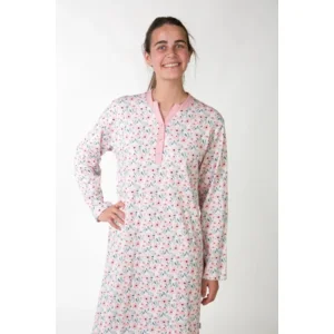 Perlina Dames nachthemd: Jade B 100cm, Roze, Brushed ( LINA.140 )