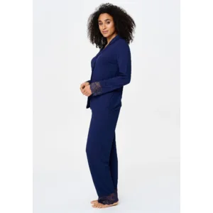 Lingadore Midnight Dreams damespyjama in donkerblauw