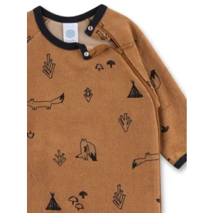 Sanetta Romper pyjama Baby's: Camel, Vosjes motief, Badstof ( SAN.171 )