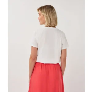 Esqualo T-shirt: Off White / Chili Red, Korte mouw ( ESQ.318 )