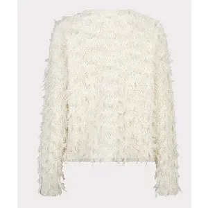 Esqualo Cardigan: Ecru, Lange Mouw, met fringes ( ESQ.315 )