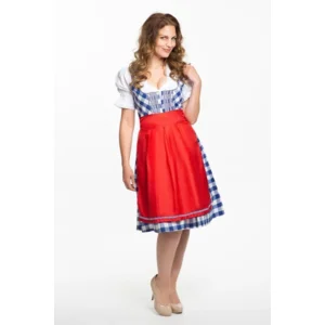 Kostuum - Dirndl - Jurk - Stefanie - Blauw, rood - XL