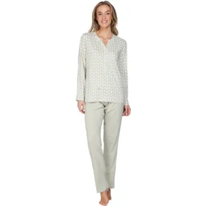 Pastunette dames Pyjama: Groen, Lange mouwen, tot 54 ( PAS.184 )