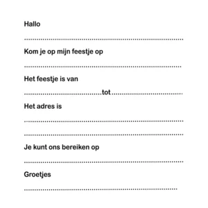 Uitnodigingskaarten - Smiley blokjes - 6st. - VBE.2013