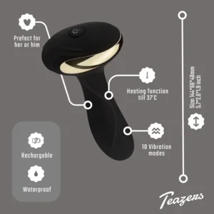Teazers Anale Vibrator Zwart 13 cm