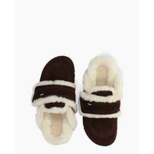 Nubikk Teddy Furry Donkerbruin Damesslippers