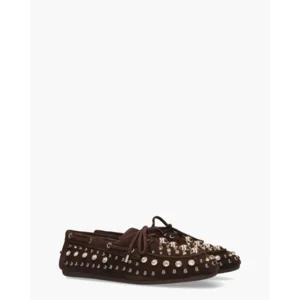Lodi Nelly Donkerbruin Dames Veterschoenen