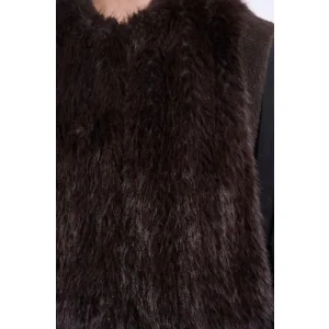 Rino & Pelle bodywarmer: Alvita, Peated ( Bruin ) kleur, bont ( RINO.114 )