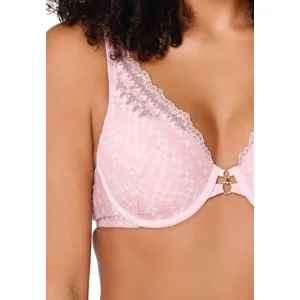 Lingadore Graphic Pink voorgevormde plunge bh in oudroze