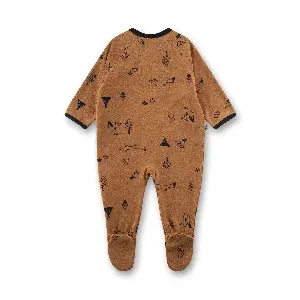 Sanetta Romper pyjama Baby's: Camel, Vosjes motief, Badstof ( SAN.171 )