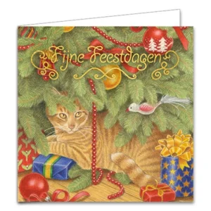 Kaarten - Kerst - Franciens katten - Onder de boom & Kerstballen - 10st.