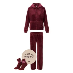 Lingadore Velvet homewear in bordeaux