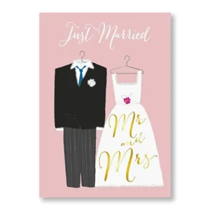 Kaart - Just married, Mr and Mrs - ME - LGA.0009 - 16x22cm